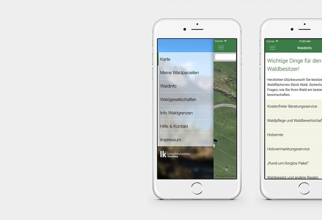 Waldfinder App auf iPhone und iPad