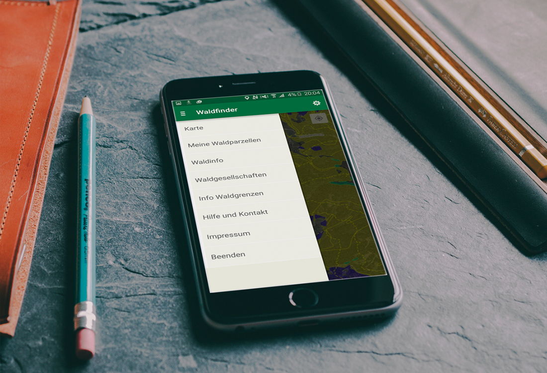 Waldfinder App auf iPad
