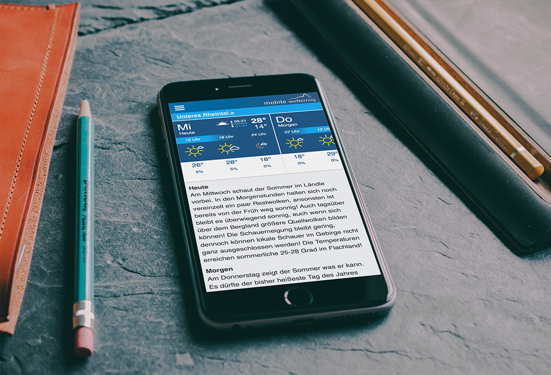 Wetterring App auf iPhone