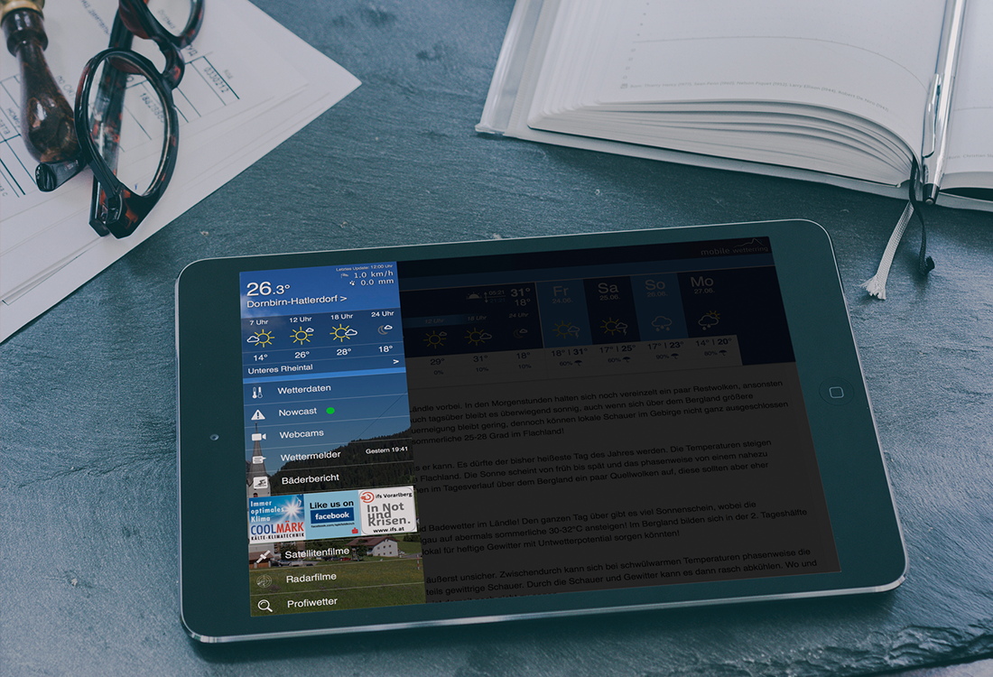 Wetterring App auf iPad